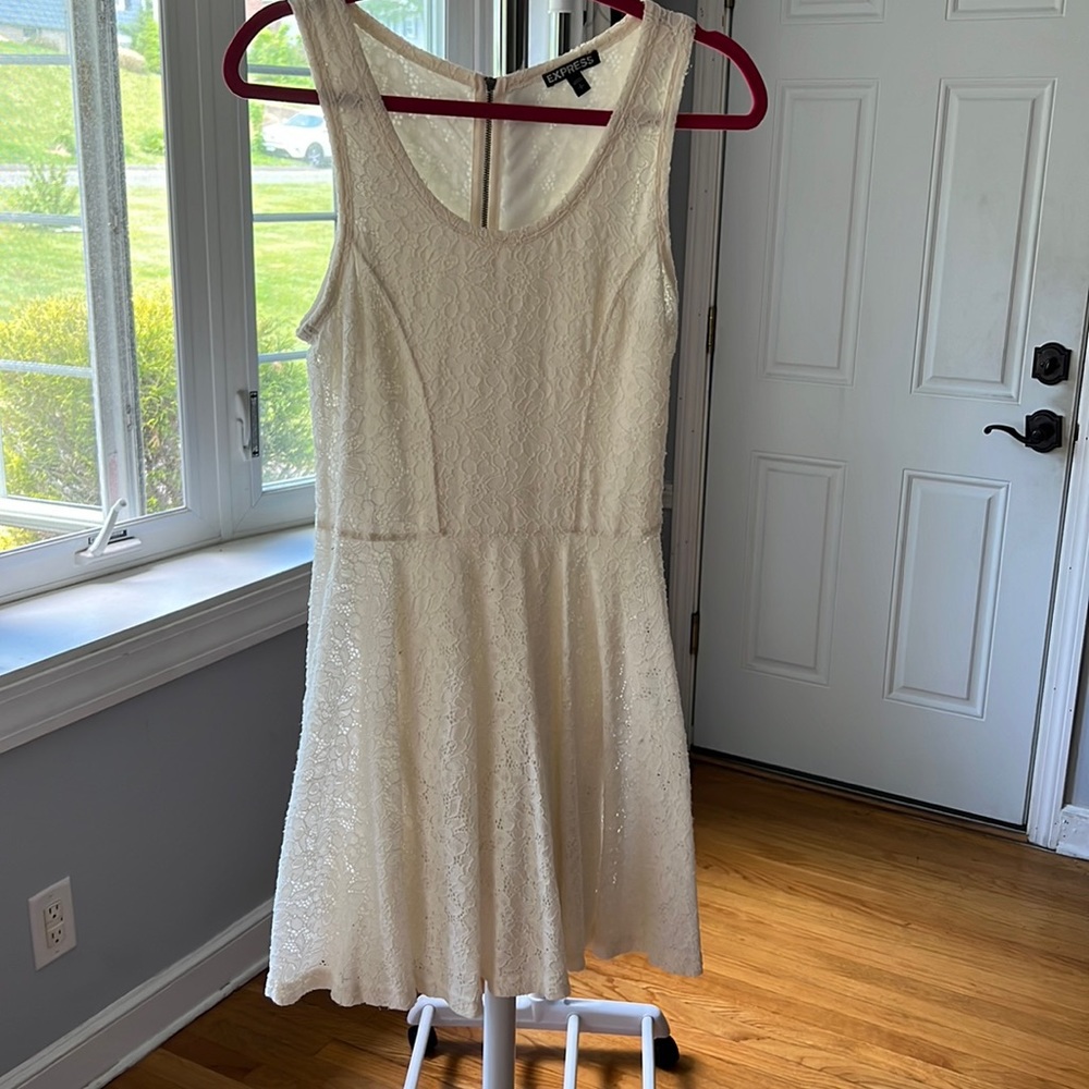 Dress from Express. White with lace detail. Size small. Skater style dress